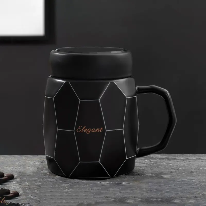 Chinese Pottery Luxury Mug Creative Arts Coffee Cup (Black)